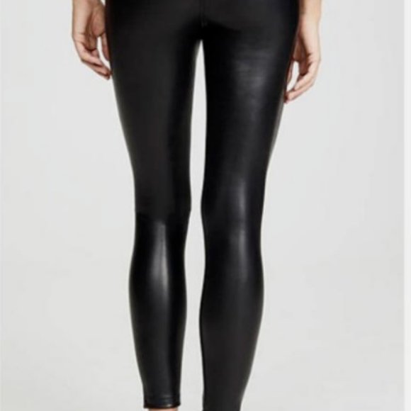 David Lerner Black patent Faux Leather shine Leggings Small - Picture 2 of 7